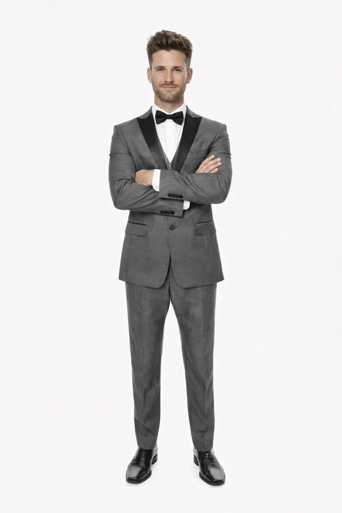 Grey Vested Peak Tuxedo