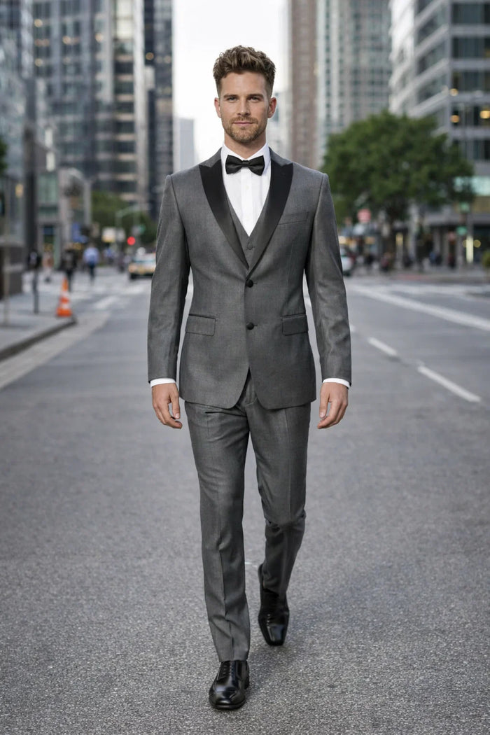 Grey Vested Peak Tuxedo
