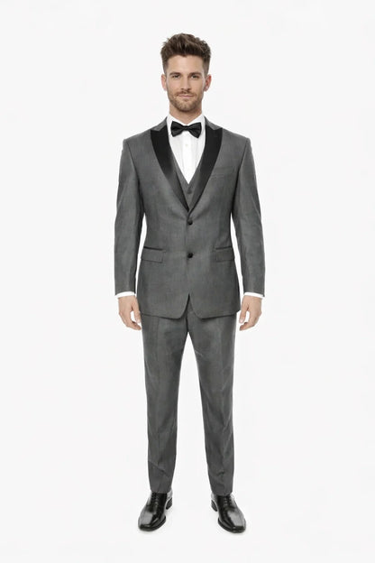 Grey Vested Peak Tuxedo