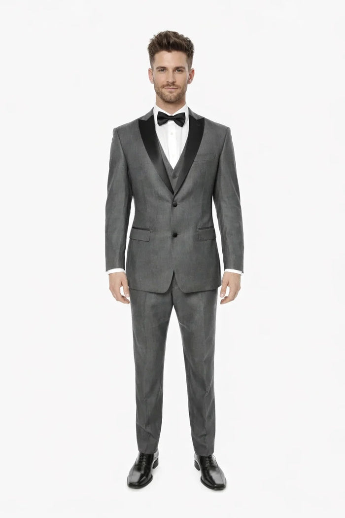 Grey Vested Peak Tuxedo