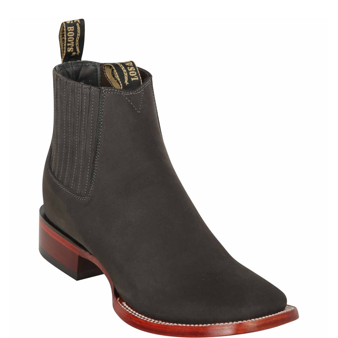 Grey Chelsea Square Toe Boots