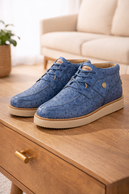 High Top Exotic Skin Authentic Genuine Skin ItalianTennis Dress Sneaker Shoes For Men Los Altos Men'S Genuine Full Caiman ~ World Best Alligator ~ Gator Skin Casual Lace Up Shoes
