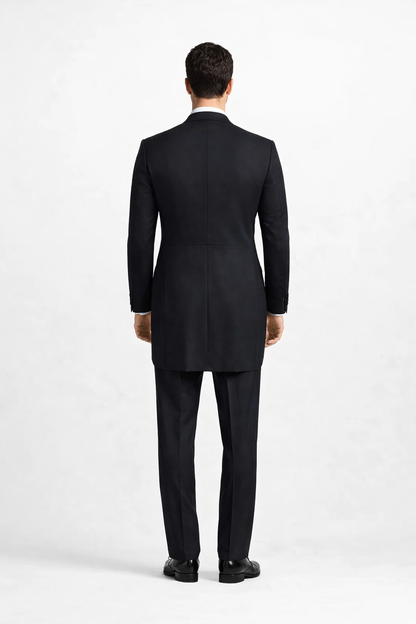 Mens Designer Bentley Formal Tail Coat Tuxedo in Black