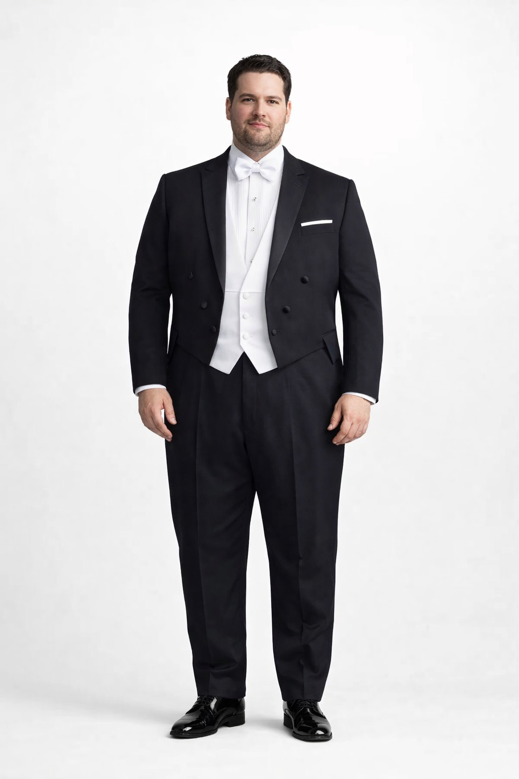 Mens Designer Bentley Formal Tail Coat Tuxedo in Black