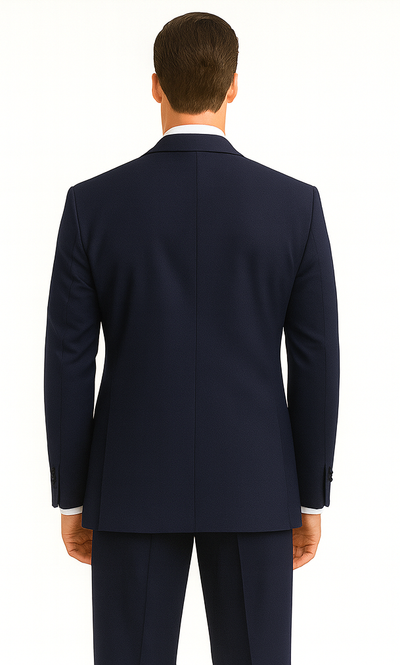 Mens Designer Satin Peak Blake Tuxedo in Navy
