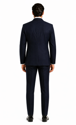Mens Designer Satin Peak Blake Tuxedo in Navy