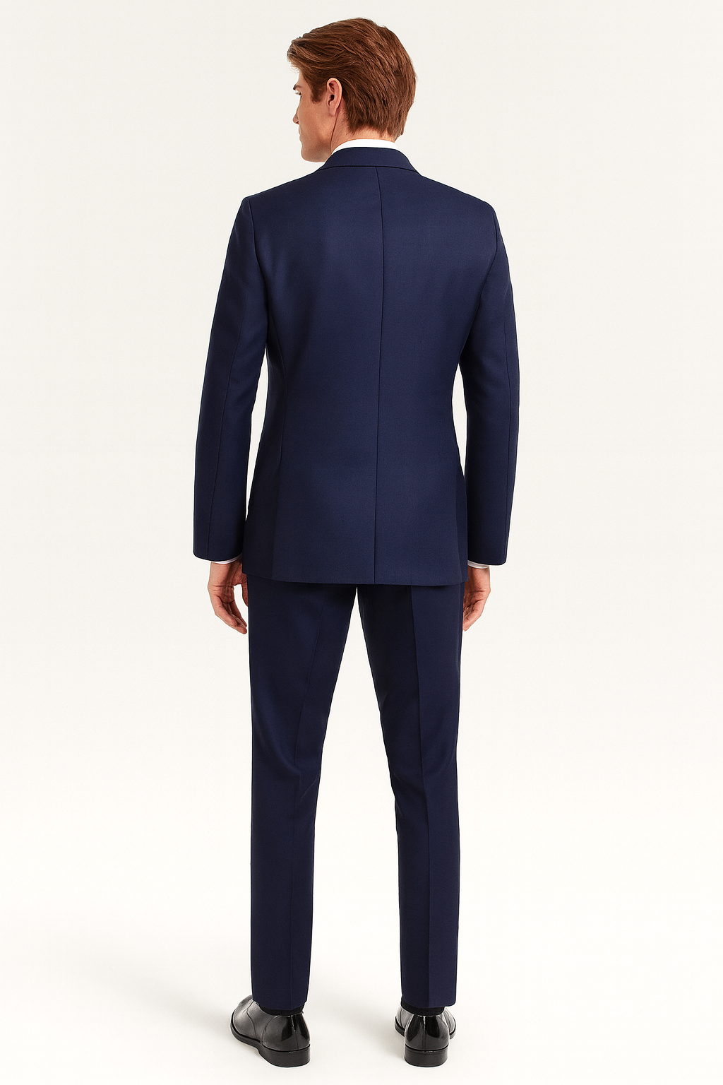 Mens Designer One Button Peak Blake Tuxedo in Navy Blue