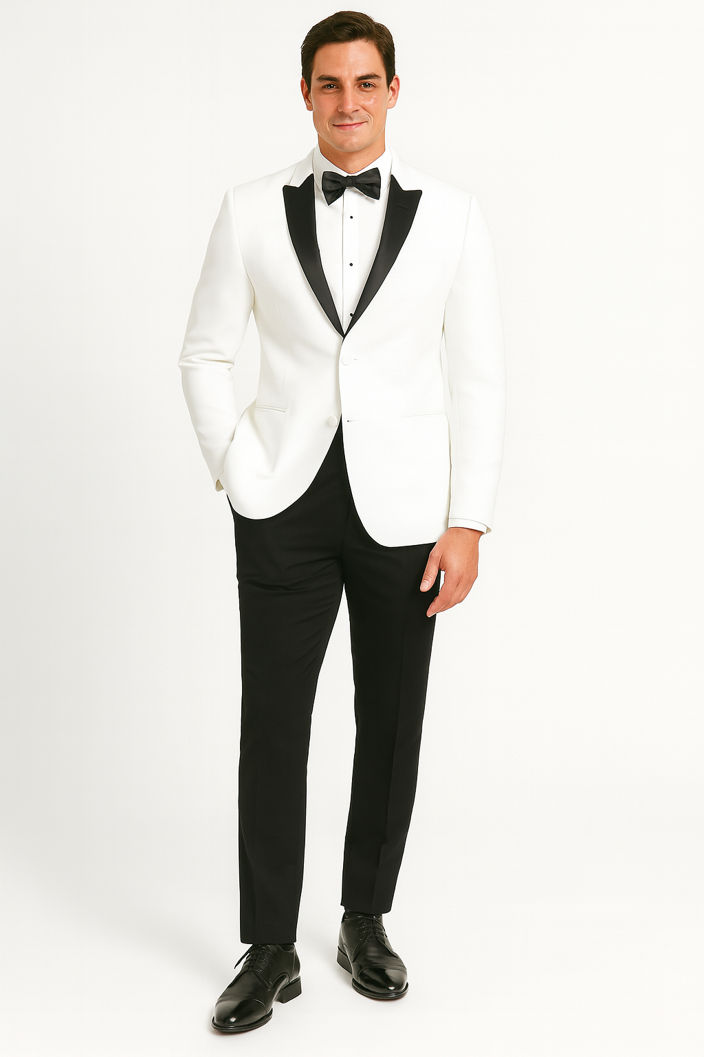Mens Designer Franklin Wedding - Prom Tuxedo in White