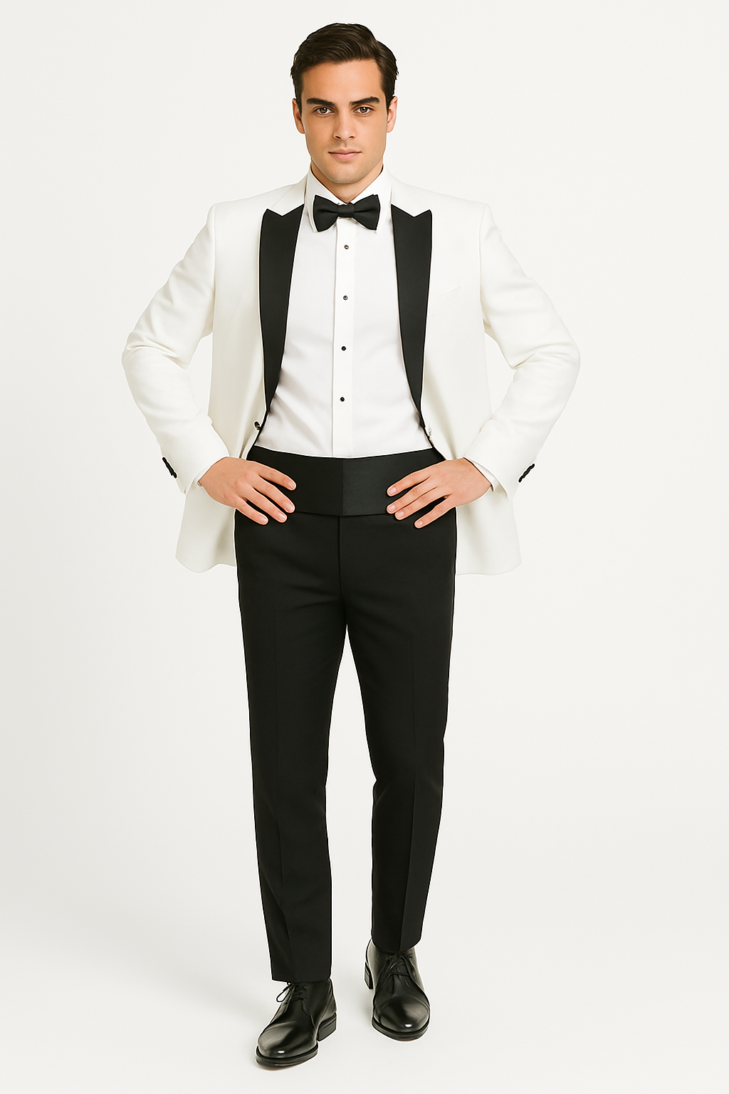 Mens Designer Franklin Wedding - Prom Tuxedo in White