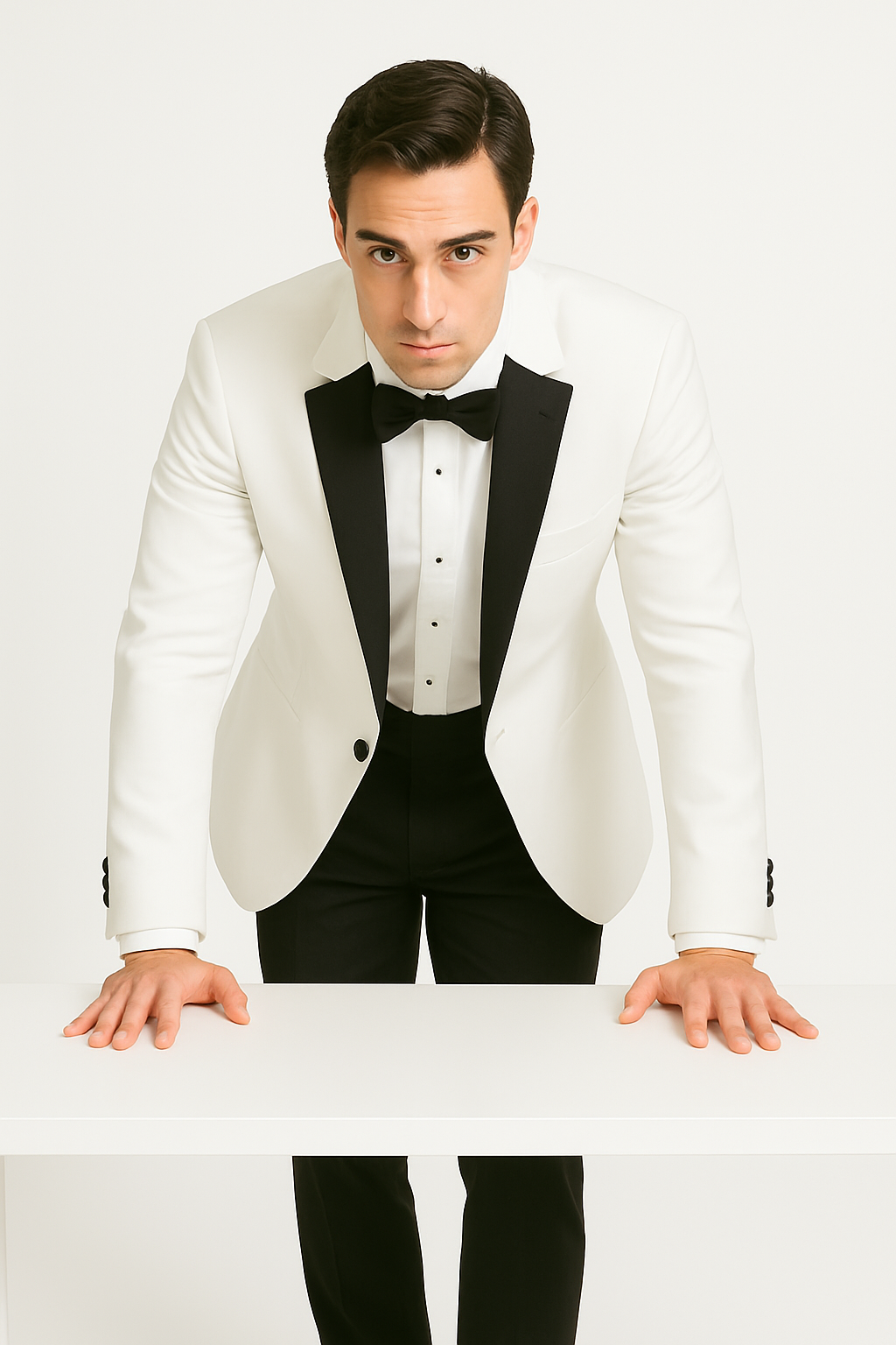 Mens Designer Franklin Wedding - Prom Tuxedo in White