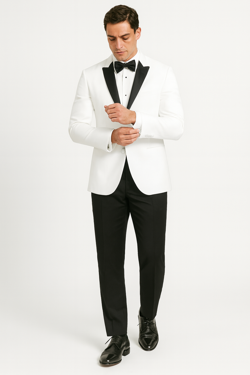 Mens Designer Franklin Wedding - Prom Tuxedo in White