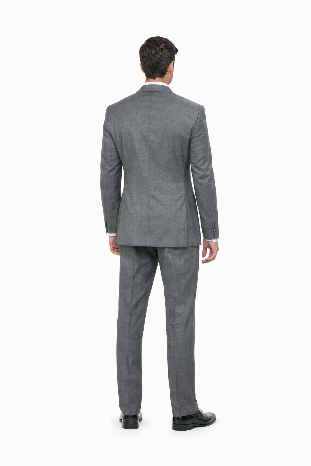 Mens Designer Grayson Satin Trim Wedding Tuxedo in Grey