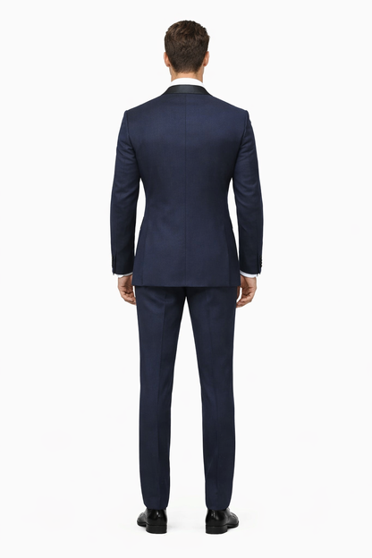 Mens Designer One Button Shawl Tuxedo in Navy