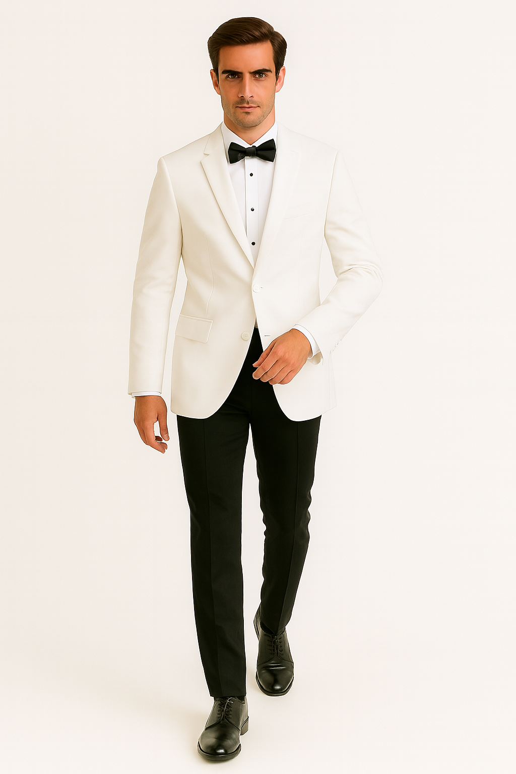 Mens Designer Martin 2 Button Tuxedo in White