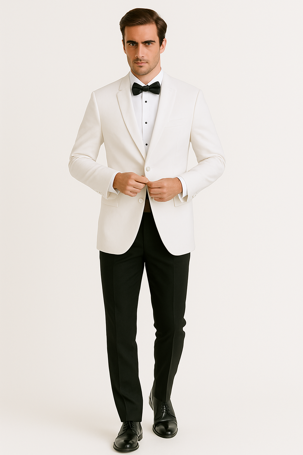 Mens Designer Martin 2 Button Tuxedo in White
