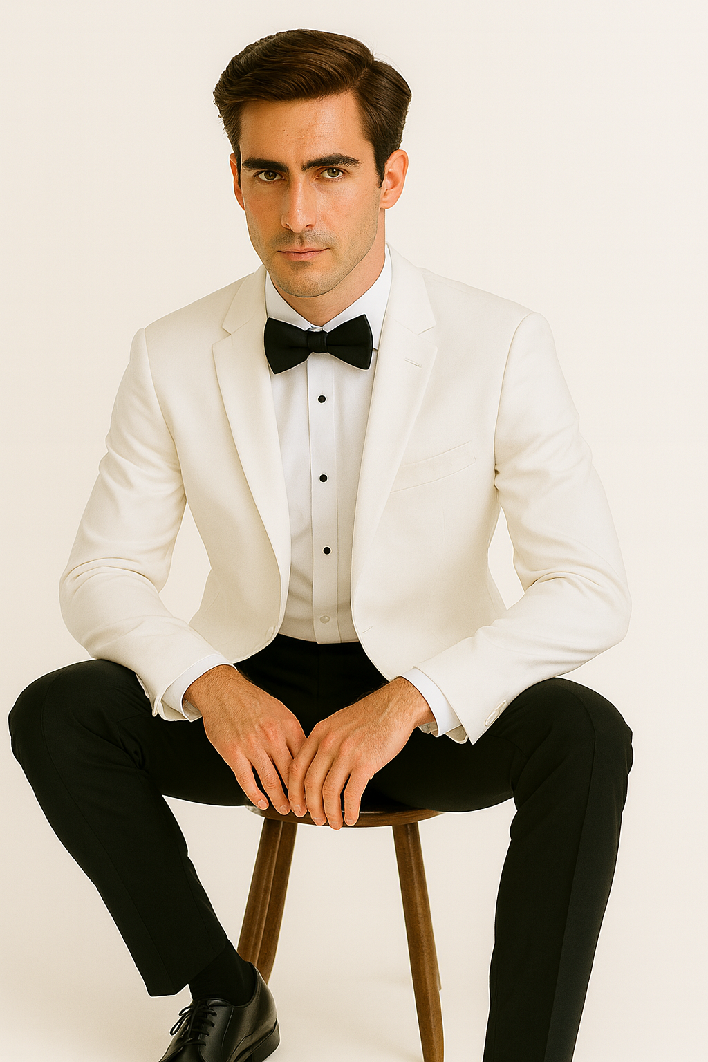 Mens Designer Martin 2 Button Tuxedo in White