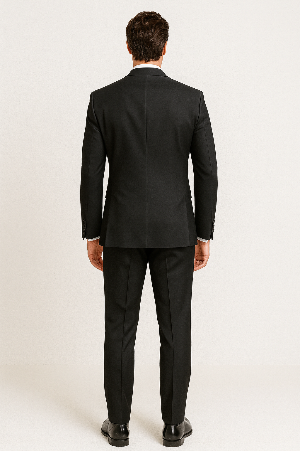 Mens Designer Parker Classic Wool Tuxedo in Black