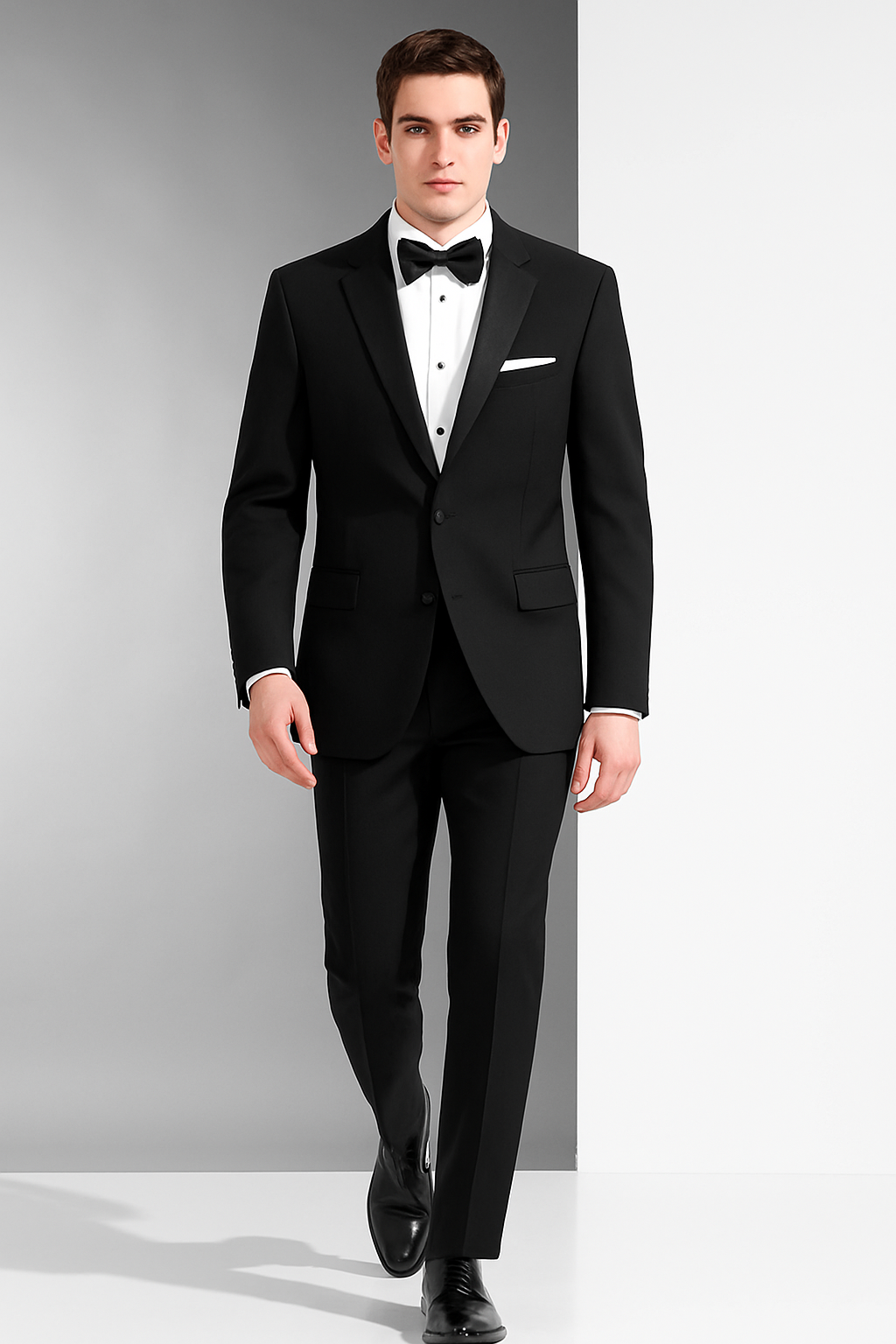 Mens Classic 2 Button Wool Tuxedo in Black