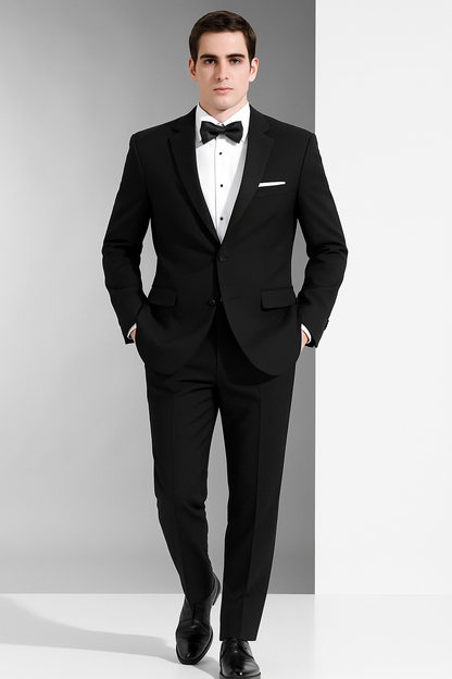 Mens Classic 2 Button Wool Tuxedo in Black