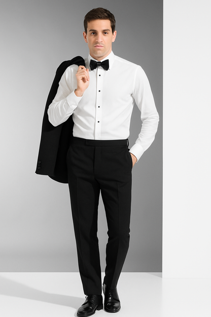 Mens Classic 2 Button Wool Tuxedo in Black