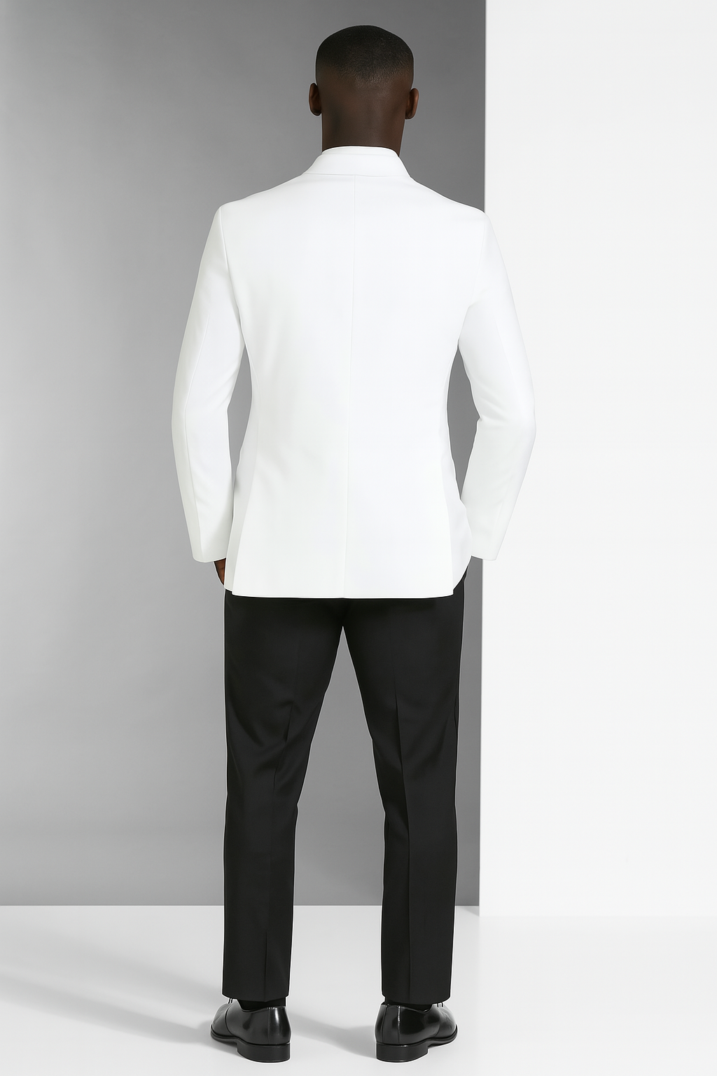 Mens Classic 2 Button Wool Tuxedo in Black