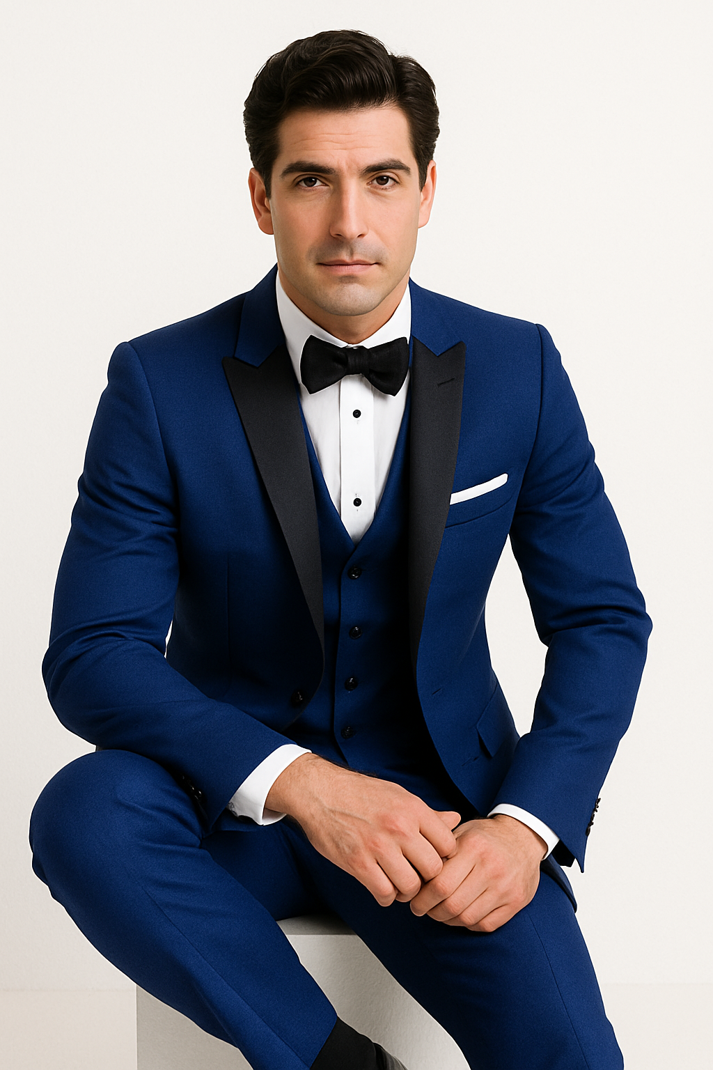 Mens Designer Wainscott Wedding Tuxedo Cobalt Blue