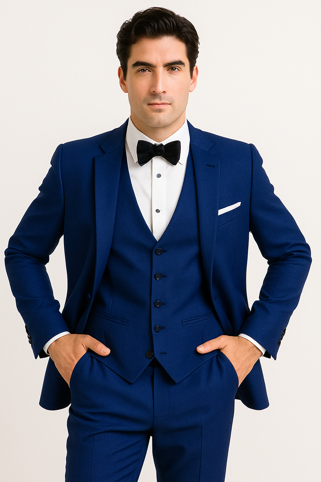 Mens Designer Wainscott Wedding Tuxedo Cobalt Blue