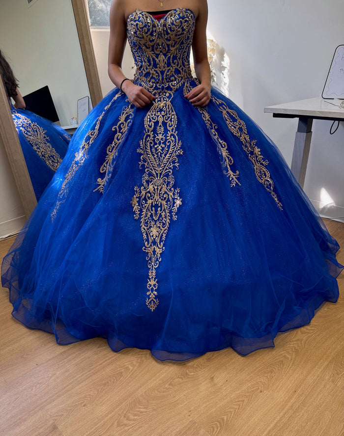 Layla K LK230 Sweetheart Glitter Tulle Quinceanera Long Gown