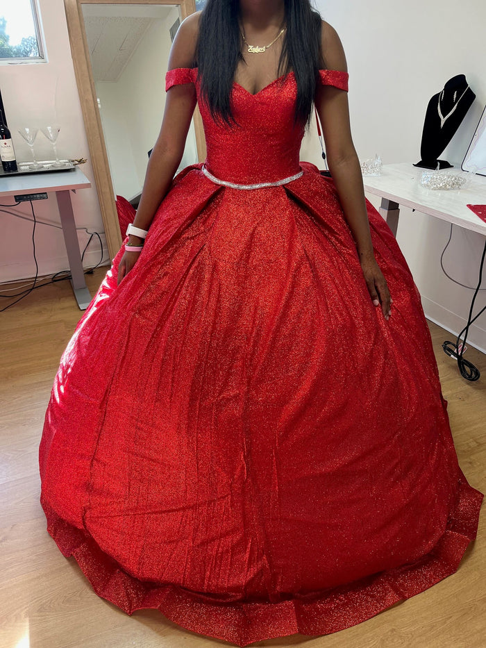 Layla K LK176 Off The Shoulder Glitter Sweetheart Quinceanera Dress