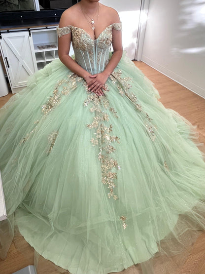 Quinceanera Dress Sweetheart Ruffles Sequin Prom Gown By Layla K LK272