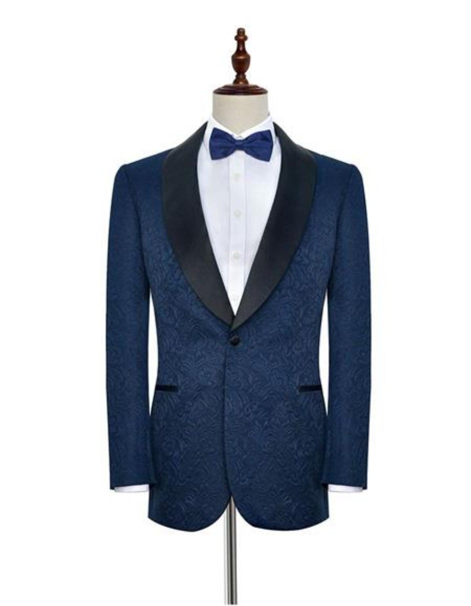Men's One Button Dark Navy Blue Double Vents Suit - Men's Tuxedo USA