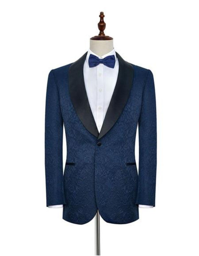 Men's One Button Dark Navy Blue Double Vents Suit - Men's Tuxedo USA