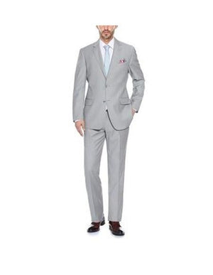 Renoir Suits - Renoir Fashion Verno Men's Grey  Solid Pattern Classic Fit Polyester Suit
