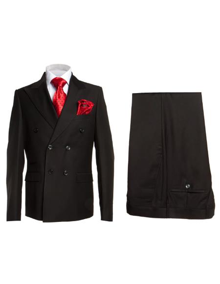 Rossiman Menƒ??s Formal Black Slim Fit Suit ƒ?? 3-Piece with Stylish Vest & Trousers