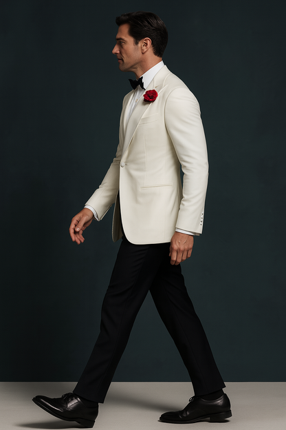 Mens James Bond White Tuxedo