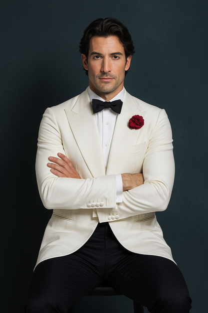 Mens 007 James Bond White Tuxedo