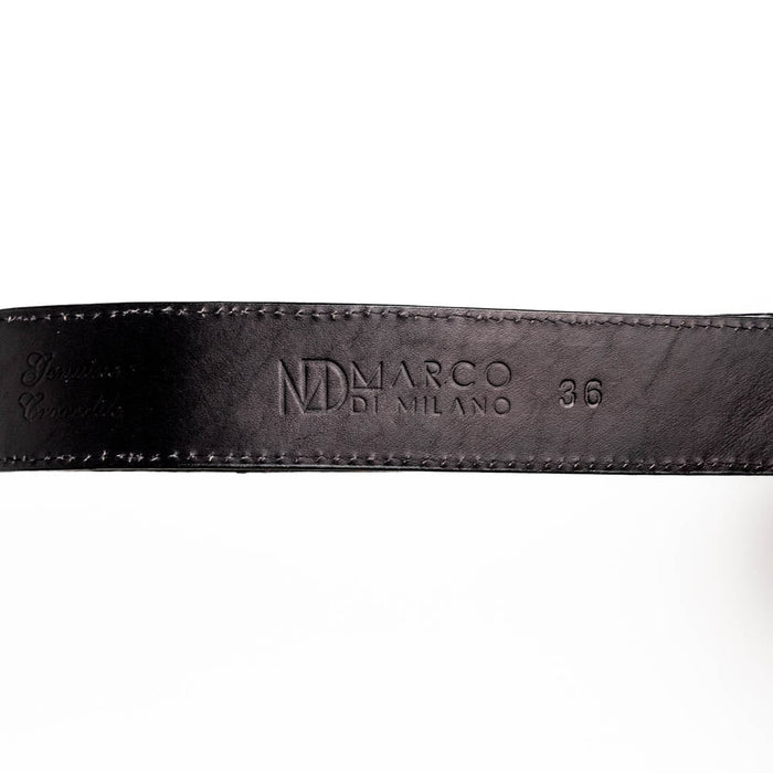 Marco Di Milano Iowa Black Leather Belted Loafer