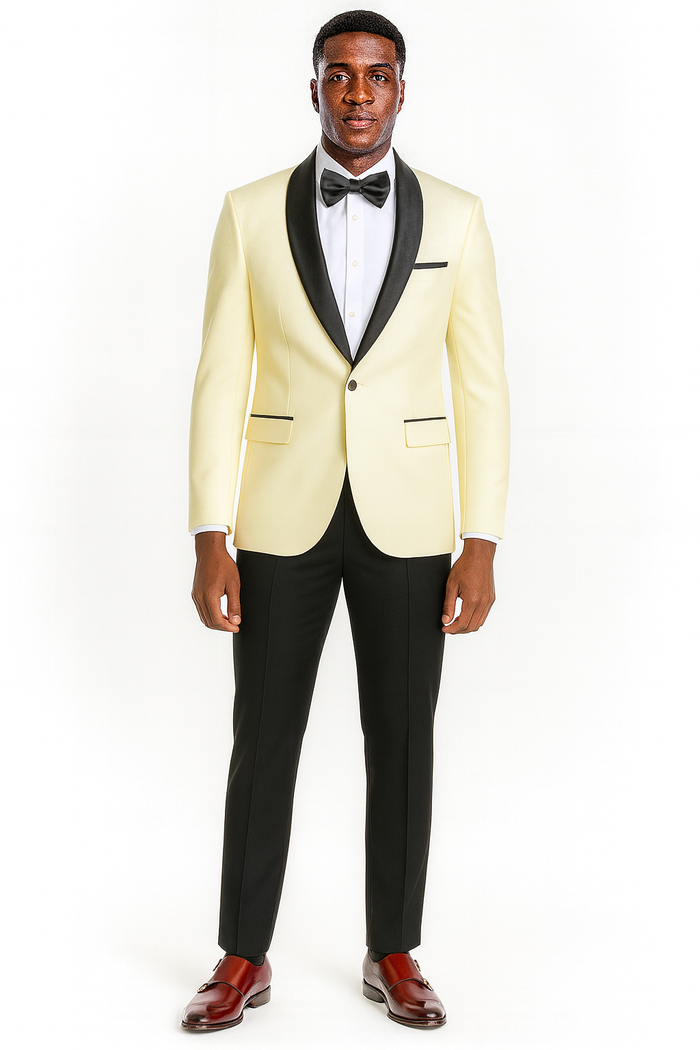 Big And Tall Suit For Men - Jacket  Pants  Bowtie  Pants - Ivory Suit