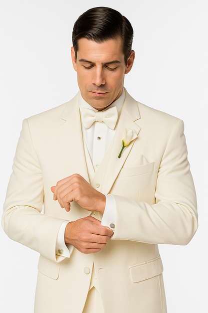 Off White~Ivory~Cream Men'S 2 Button Style Tuxedo Dress Suits