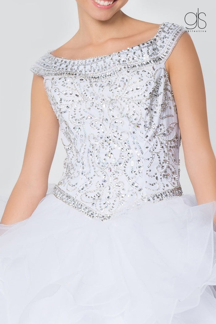 Jeweled Cap Sleeve Ball Gown by Elizabeth KGL1600