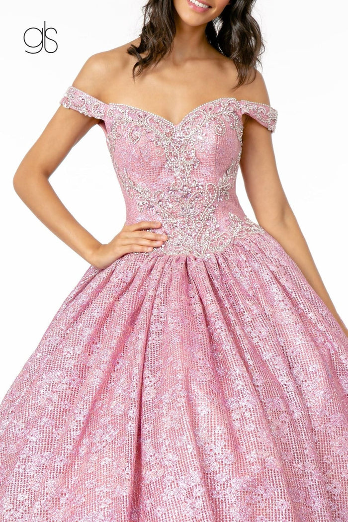 Jeweled Off the Shoulder Ball Gown by Elizabeth KGL1821
