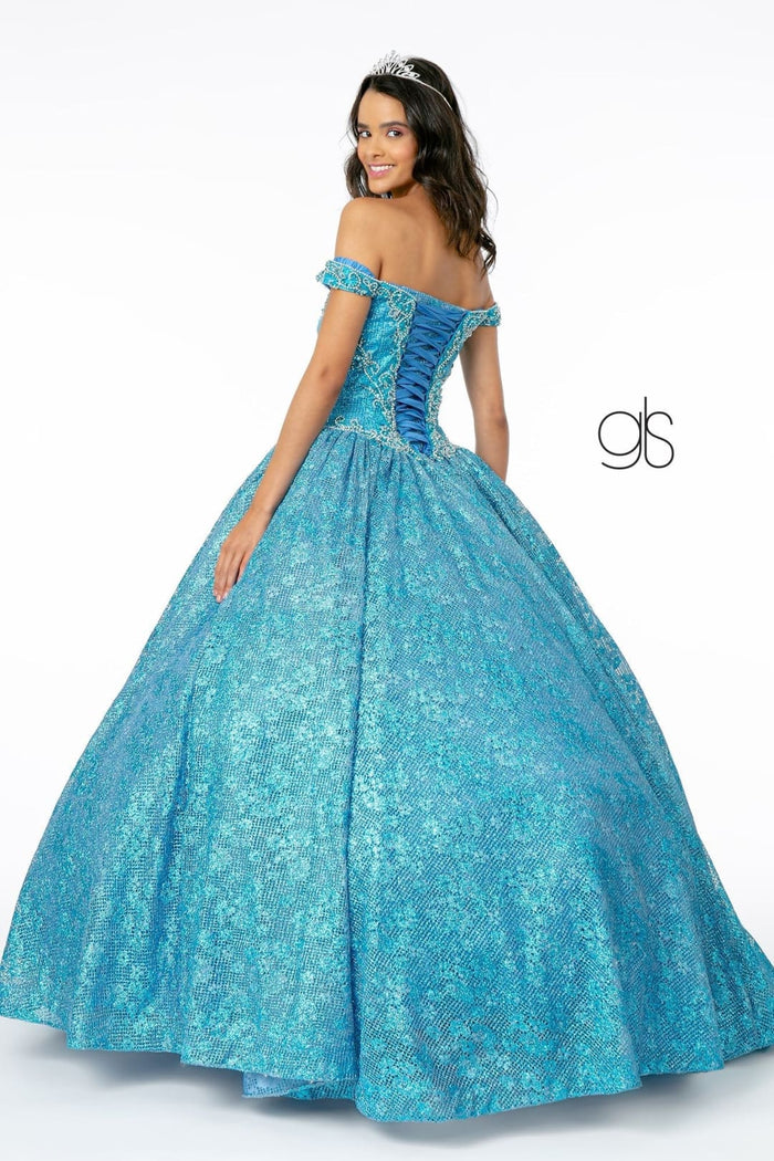 Jeweled Off the Shoulder Ball Gown by Elizabeth KGL1821