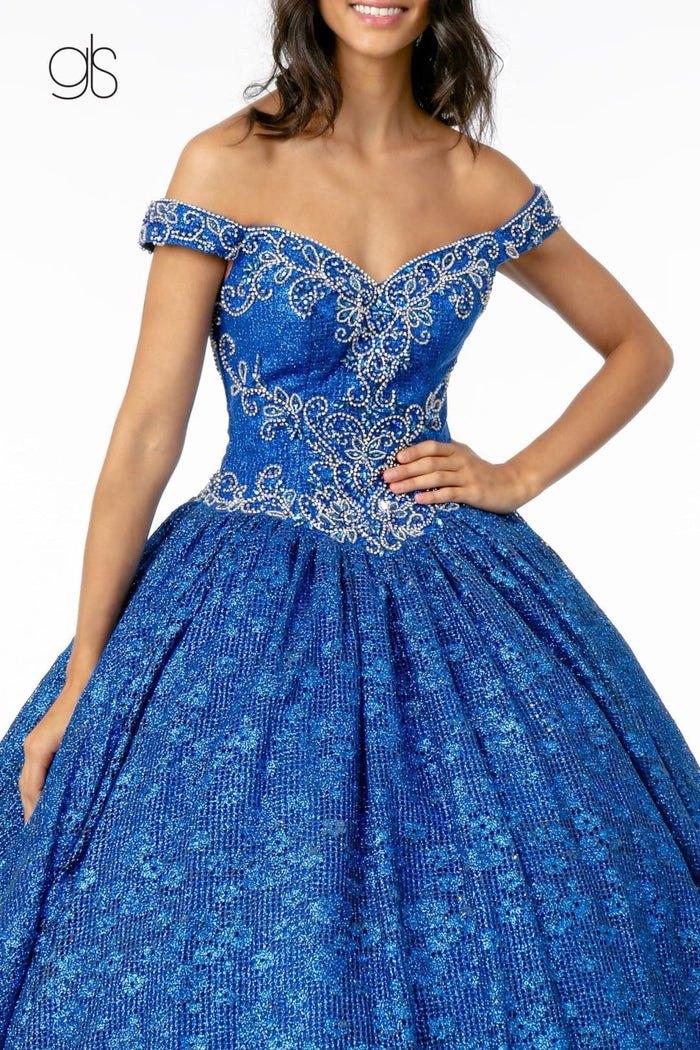 Jeweled Off the Shoulder Ball Gown by Elizabeth KGL1821