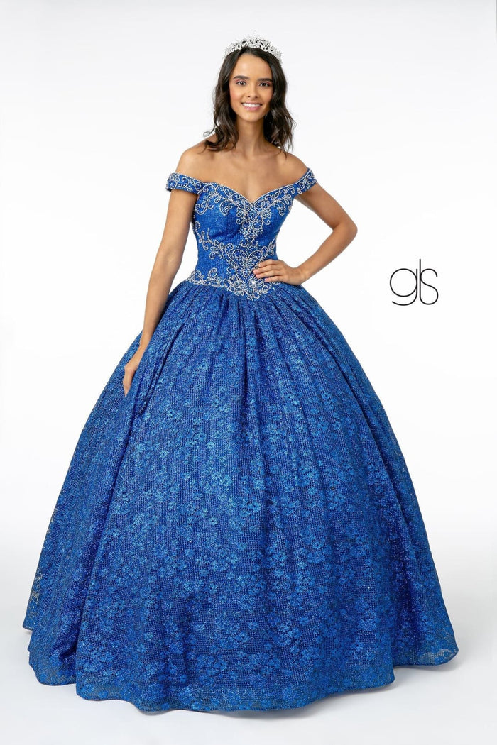 Jeweled Off the Shoulder Ball Gown by Elizabeth KGL1821