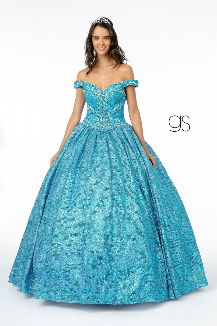 Jeweled Off the Shoulder Ball Gown by Elizabeth KGL1821