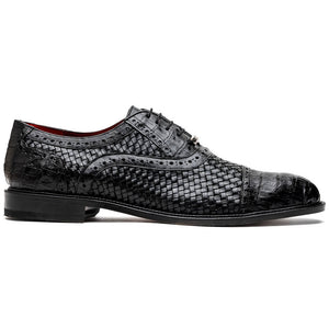 Marco_Di_Milano John Black: Luxury Leather Oxford Shoes