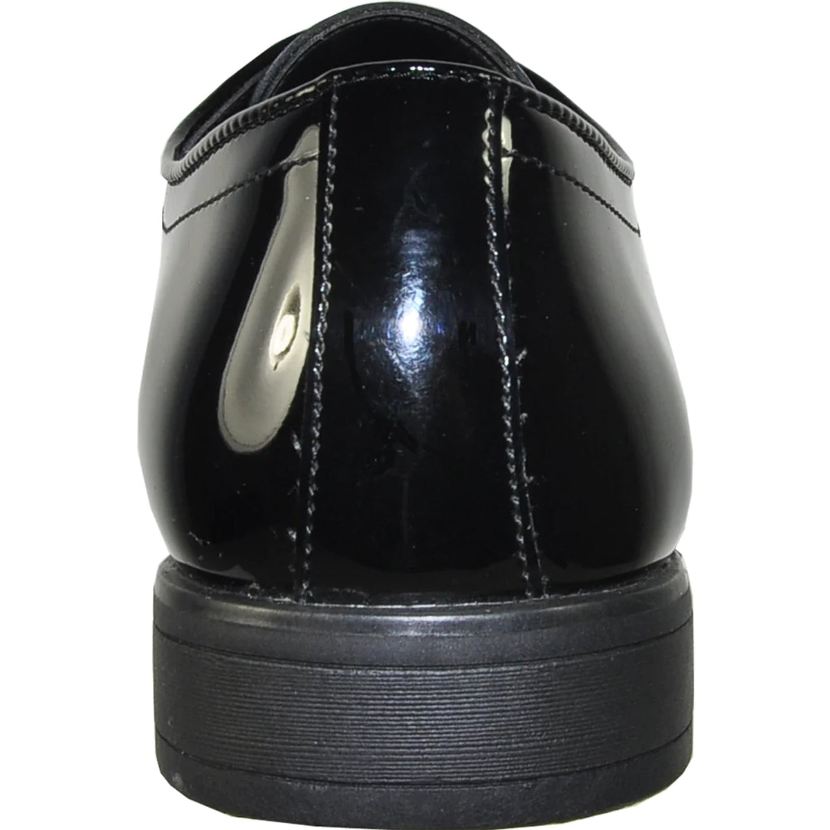 Bravo Mens Classic Plain Toe Shiny Patent Tuxedo Oxford Dress Shoe in Black