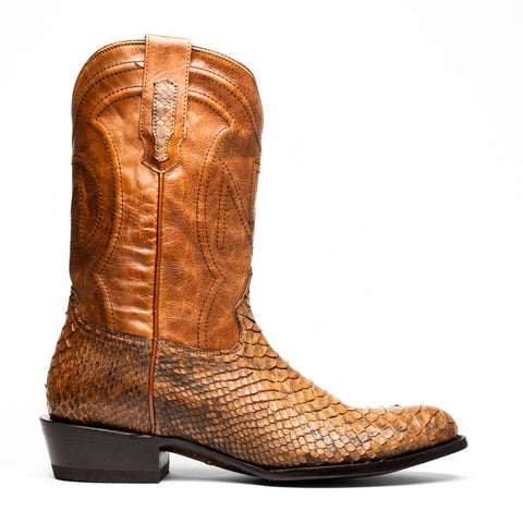 Marco Di Milano Kansas Cognac Round Toe Cowboy Boots