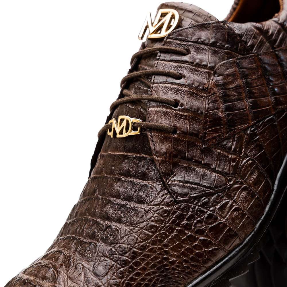 Marco Di Milano Kratos Men's  Brown Shoes Exotic Caiman Crocodile Sneakers