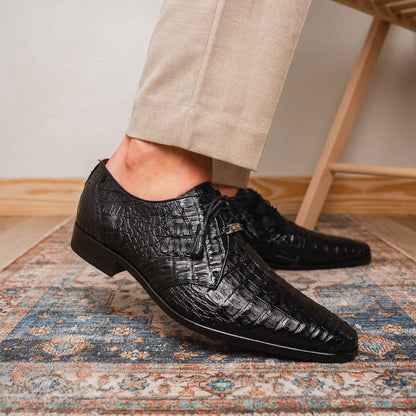 Marco Di Milano Lacio Black Leather Oxford Dress Shoe